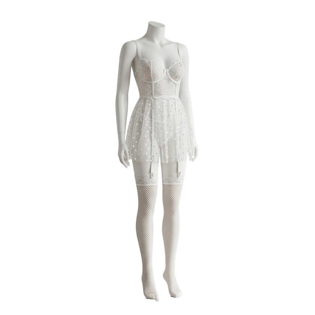 Set Lingerie Renda Putih untuk - Babydoll Chemise Night ulasan dan harga