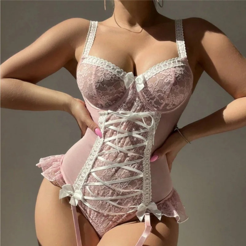 Set Lingerie Bikini Seksi deng - Garter Belt Set ulasan dan harga